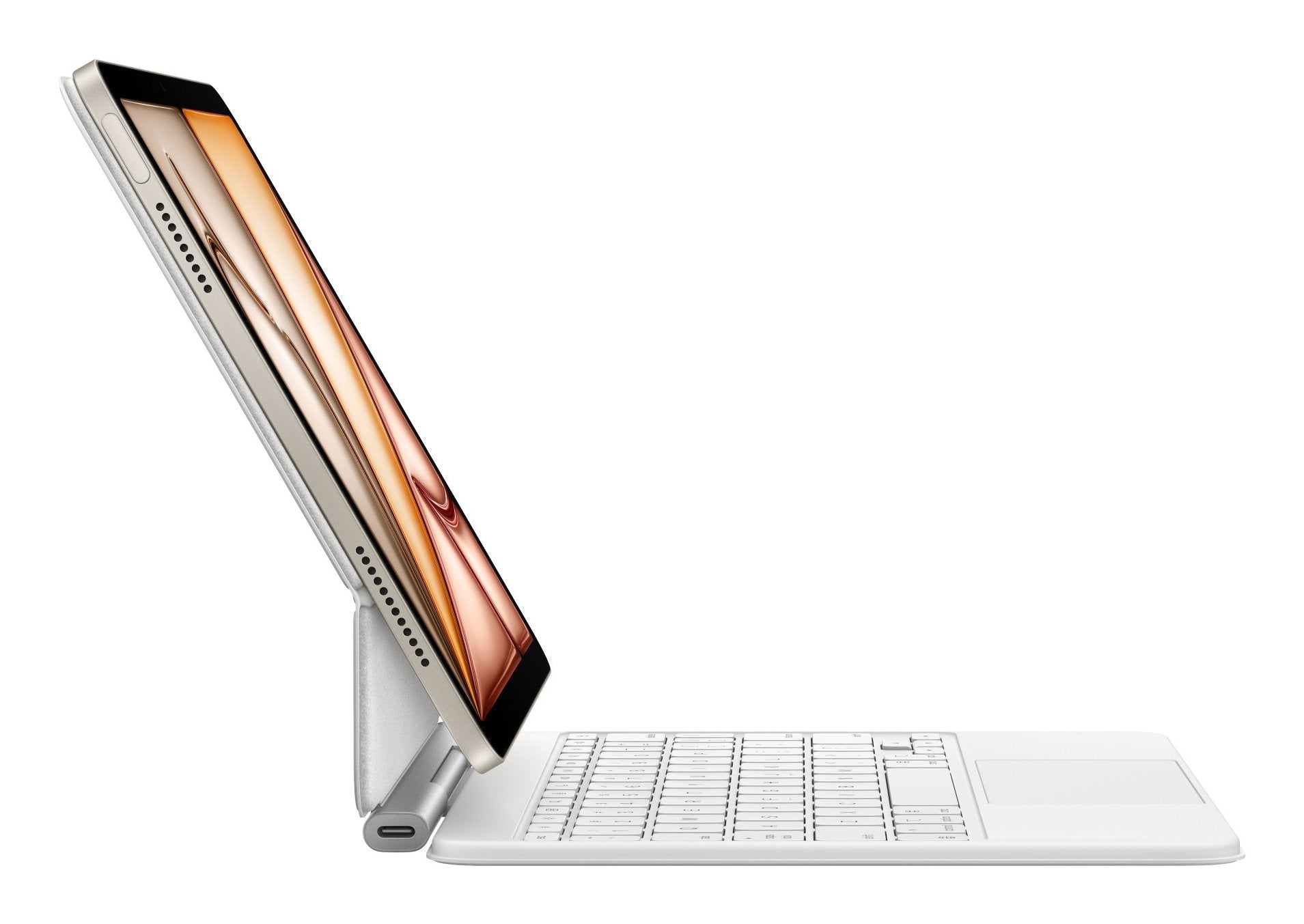 Teclado Magic De Apple Para El Aire Ipad De 11 "(M3), Teclado Blanco, Diseño De Ee. Uu., Mecánica De Tijera Mdfv4lb/A