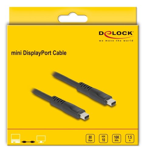 Delock Mini Displayport Cable 16k 60 Hz 80 Gbps 1,5 M