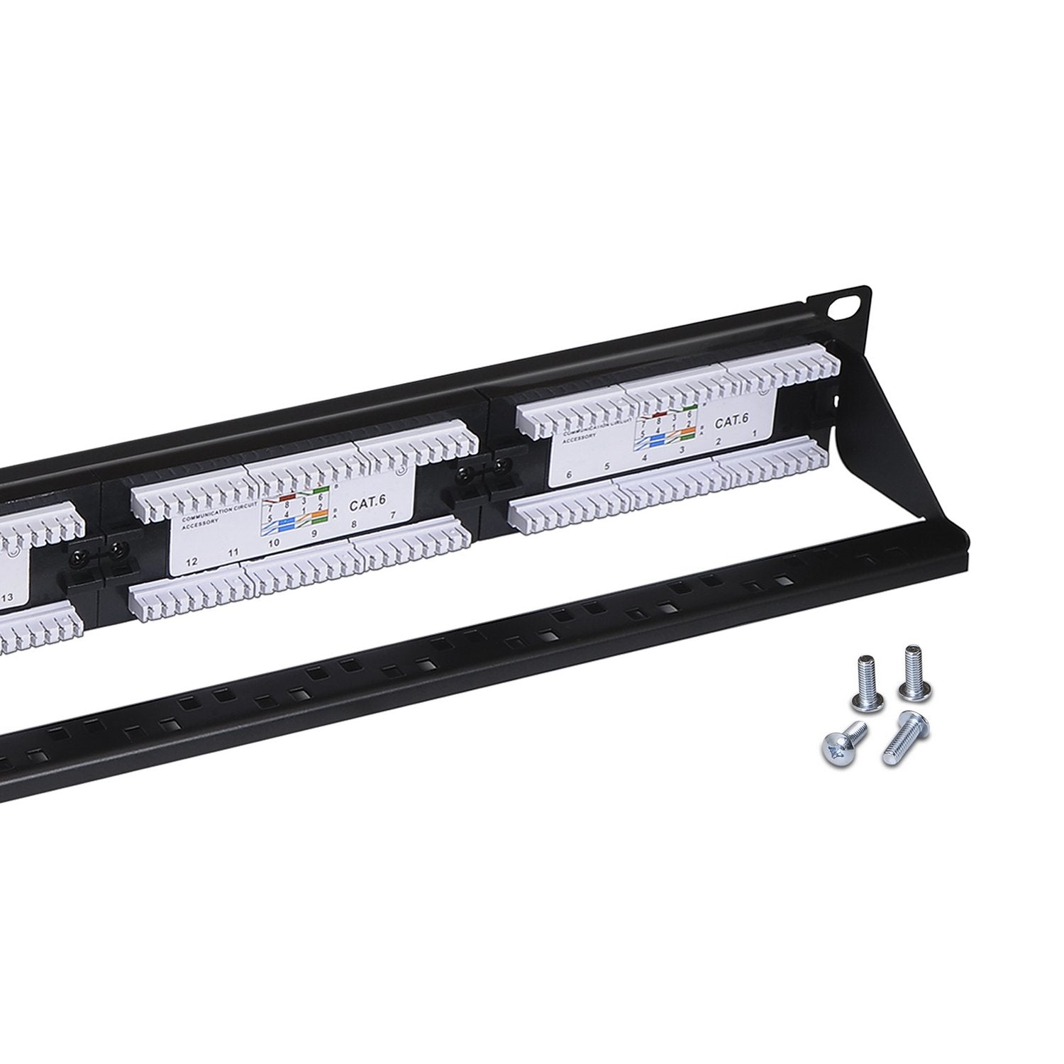 Aisens Patch Panel 24 Puertos Rj45 Cat.6 Utp - 19" 1u Dual Idc Con Gestion De Cables - Negro