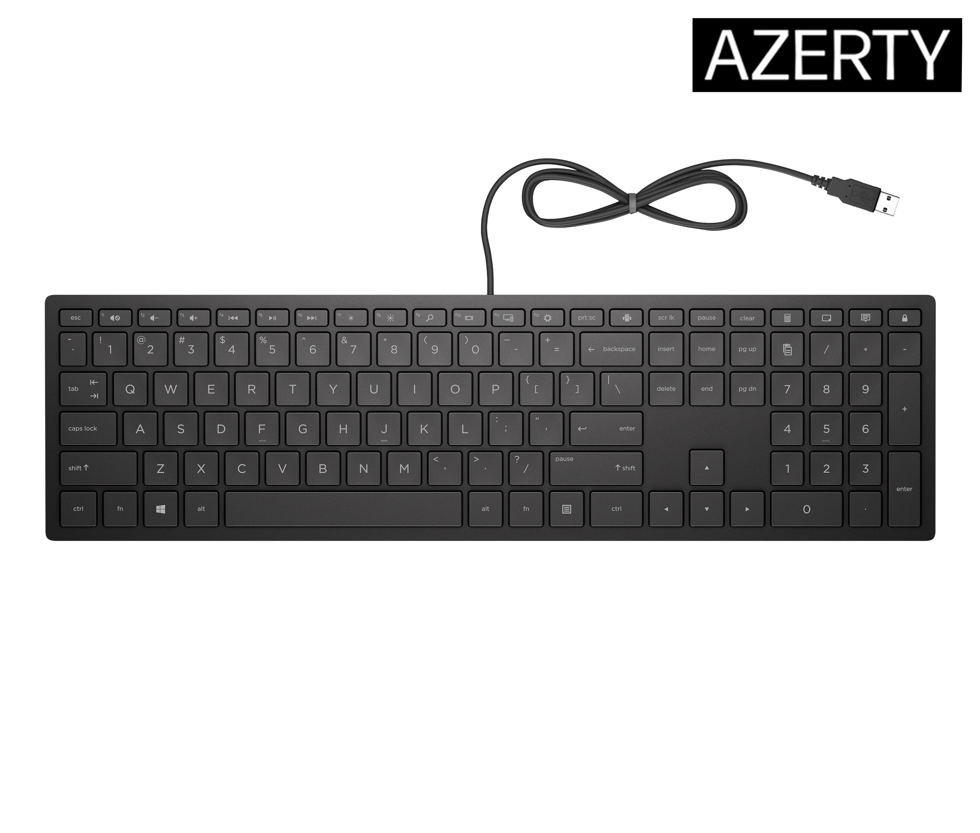 Hp Teclado Con Cable Pavilion 300 Negro, Completo (100%), Usb, Interruptor Mecánico, Negro