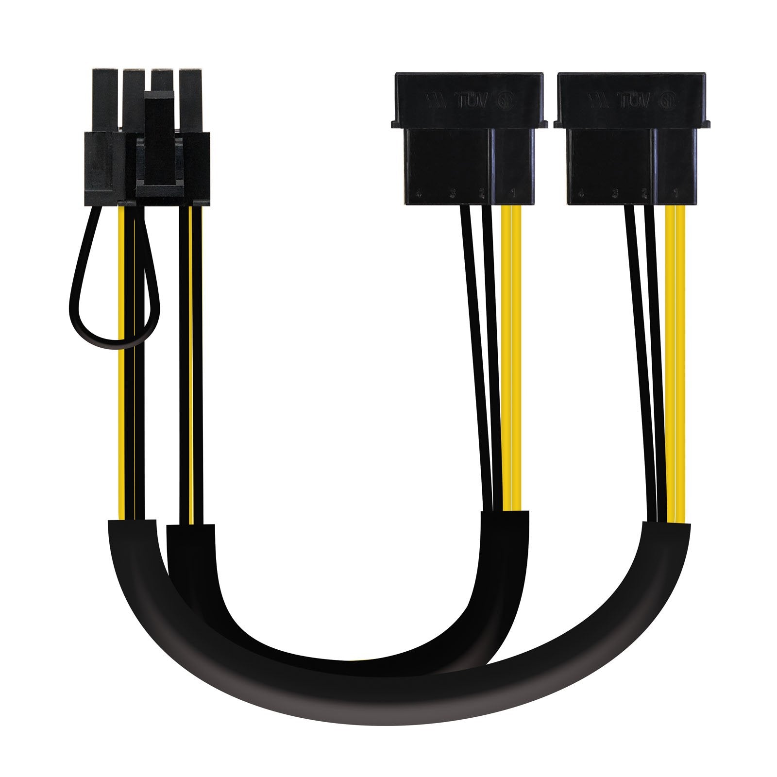 Nanocable Cable De Alimentacion Para Tarjeta Grafica 2x Molex 4pin Macho A Pci-E Molex 6+2pin Macho 0.20m