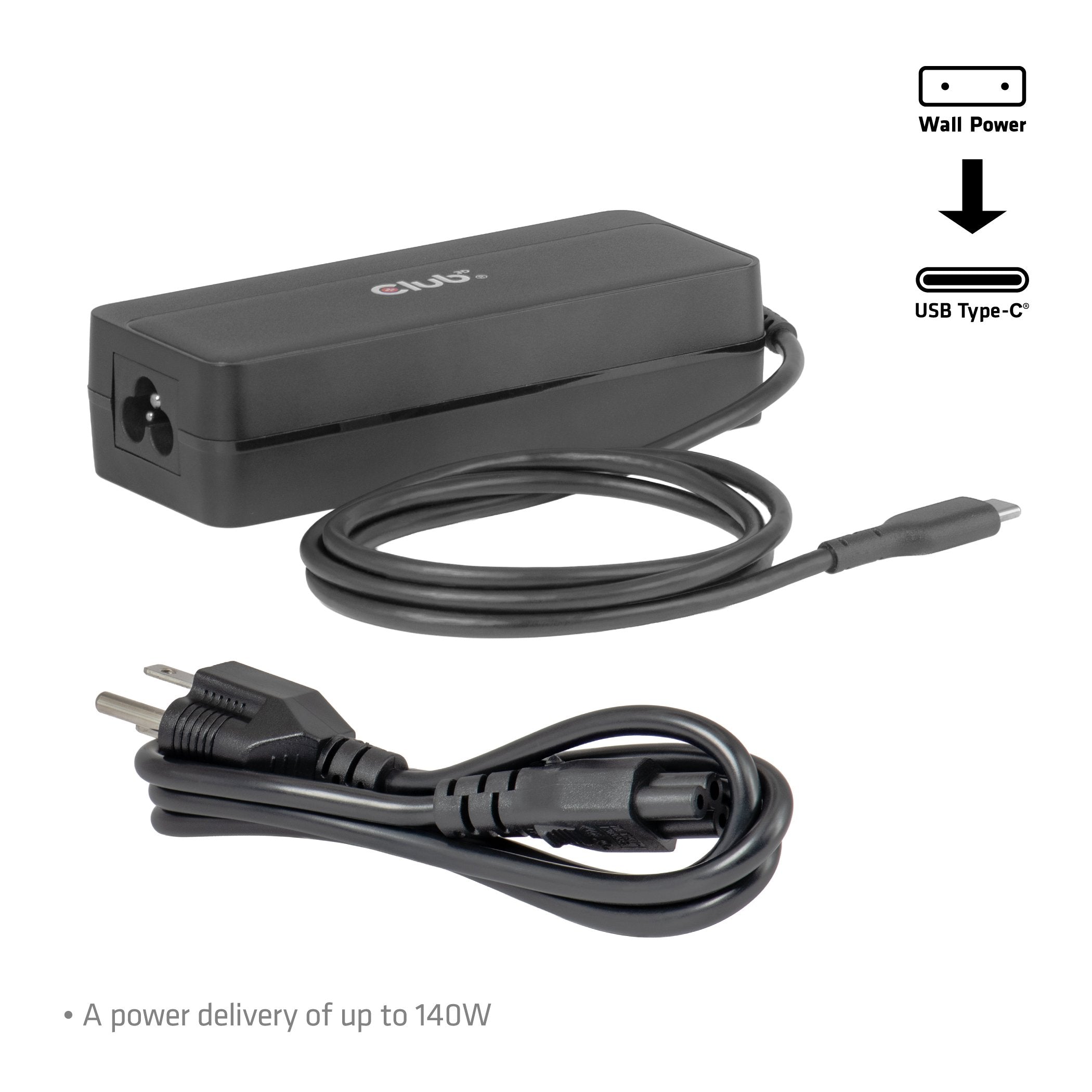 Club3d Laptop-Cargador Usb-C Pd3.1 140w, Gan Retail