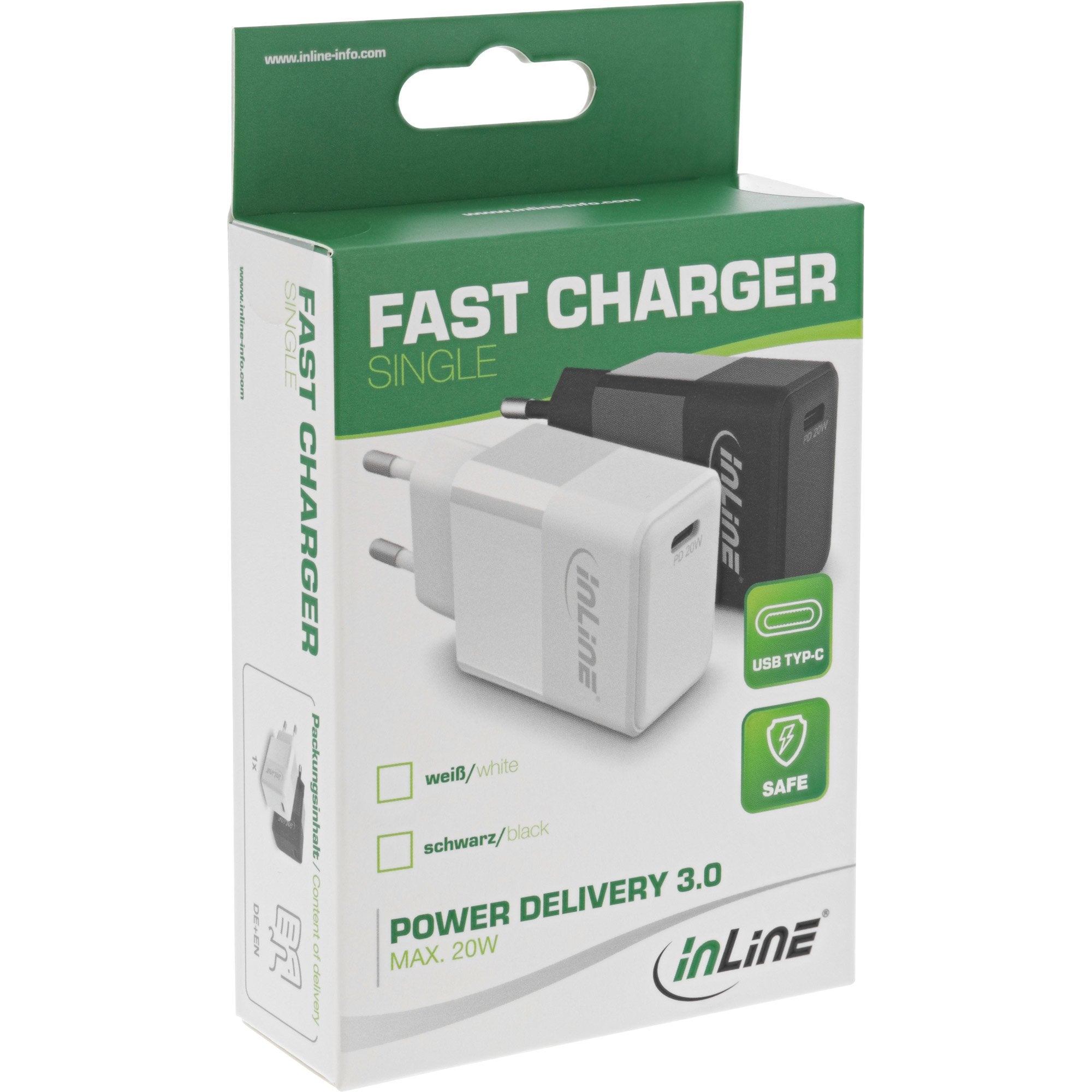 Cargador Usb Pd Inline Usb Tipo C 20 W, Blanco