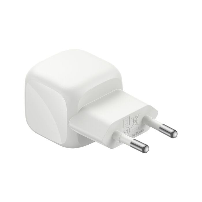 Pack Cargador De Red *Gan* Usb-C 30w Pd + Cable Tresse Usb-C Vers Usb-C 2m - Plateado - Belkin