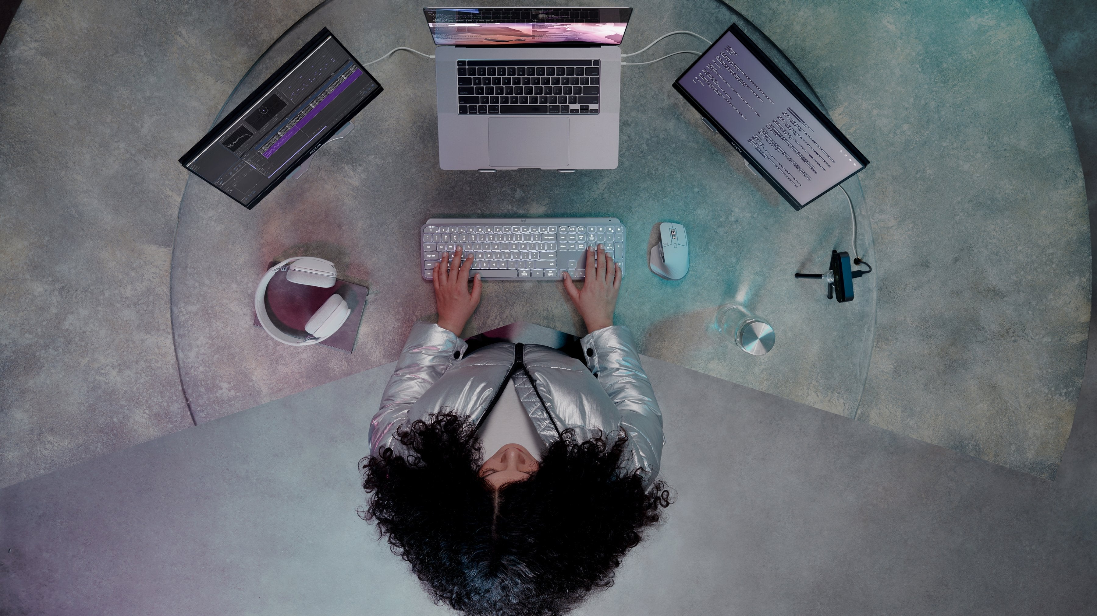 Teclado Español Logitech Mx Keys S Rf Wireless + Bluetooth Qwerty Aluminio, Blanco