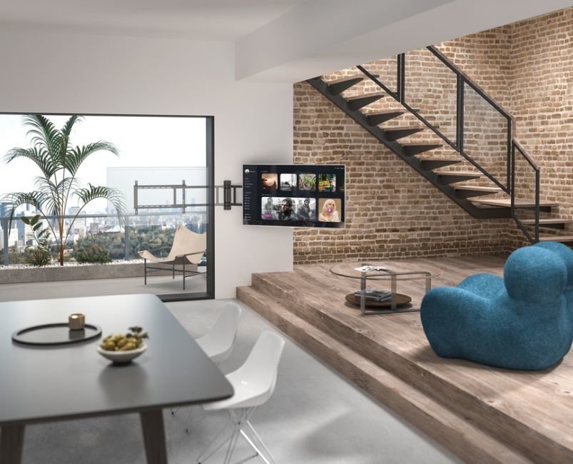 Equip Soporte De Pared Oscilante Motorizado Para Tv De 32"-75"