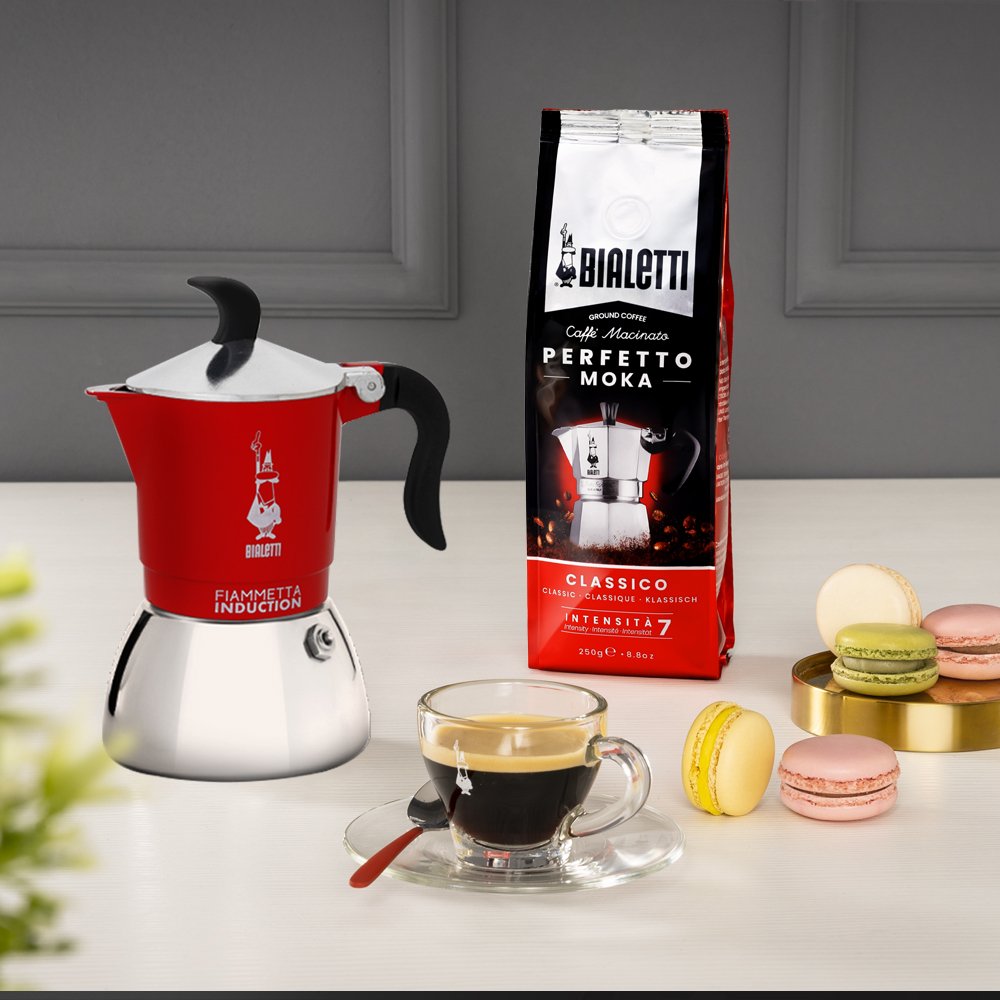EAN 8006363036917 - Bialetti Fiammetta Induction Cafetera italiana 0,1 L Rojo, Acero inoxidable imagen 2