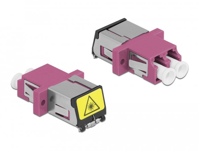 Lwl Kupplung Mit Laserschutzklappe Lc Duplex Buchse Zu Lc Duplex Buchse Multimode Violett