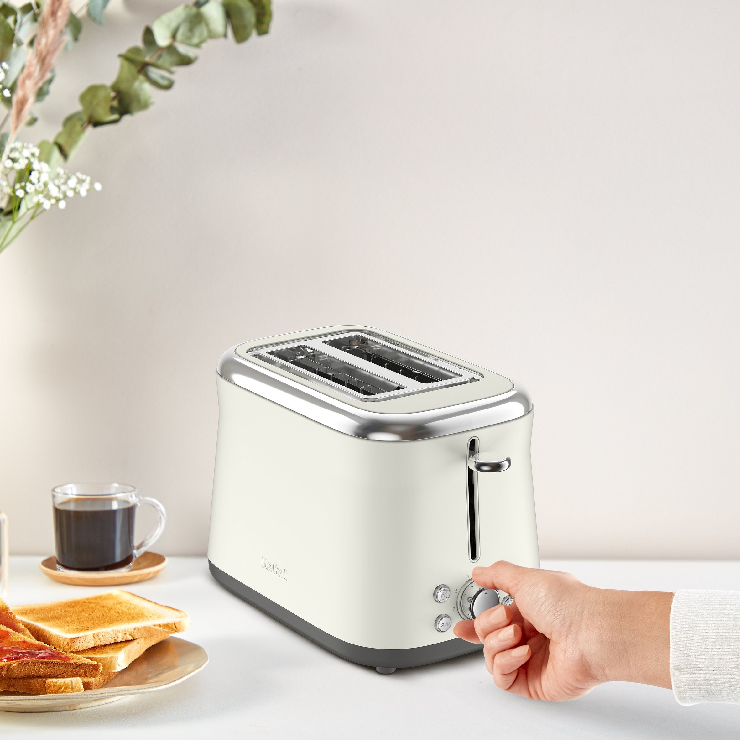 Tefal Tt720ae0 Collection Retro Toaster, 850 W, Beige