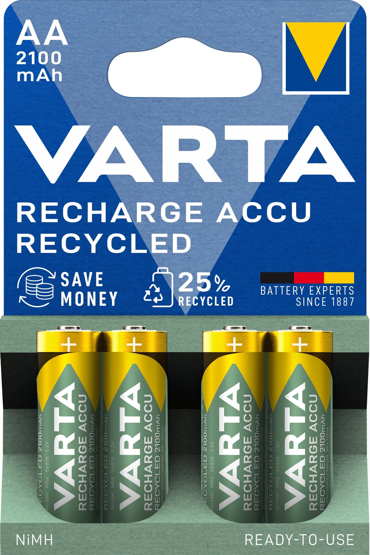 EAN 4008496931583 - Varta Recycled AA 2100mAh Batería recargable Níquel-metal hidruro (NiMH) imagen 3