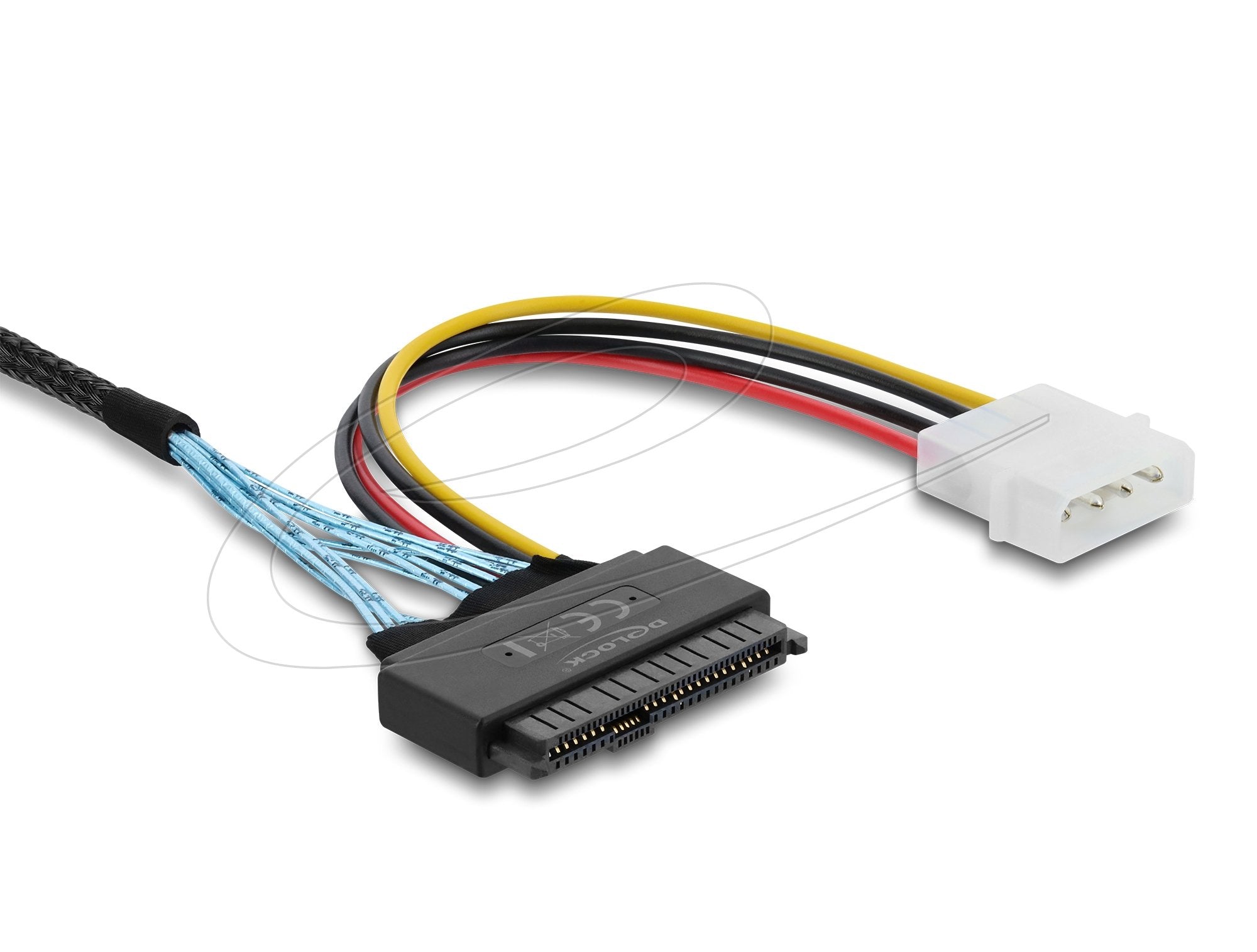 Delock Pcie 4.0 Cable Slim Sas Sff-8654 8i A 2 X U.2 Sff-8639 Hembra + Stromans