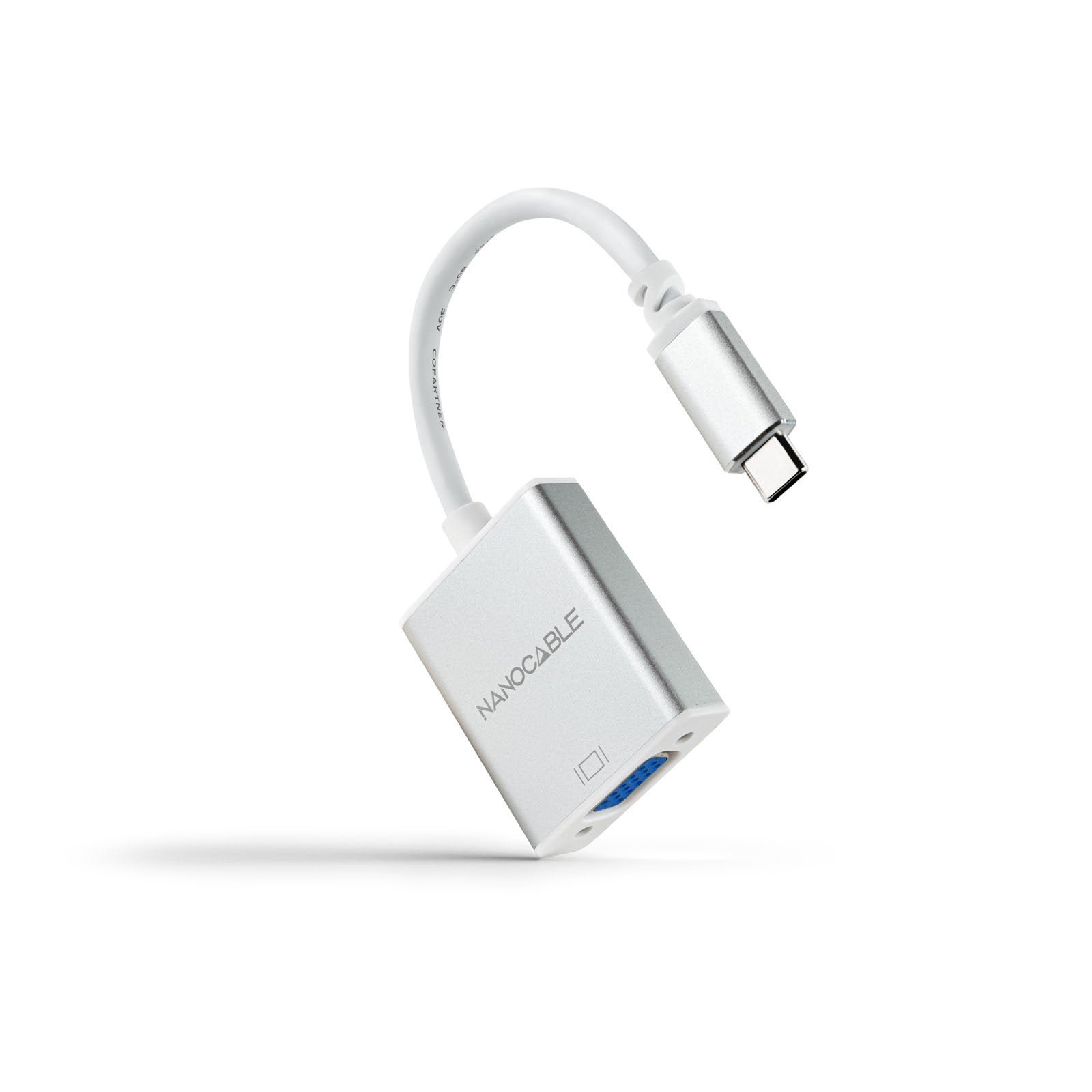 Nanocable Conversor Usb-C A Vga. Usb-C/M - Vga/H - Aluminio - 10 Cm - Gris