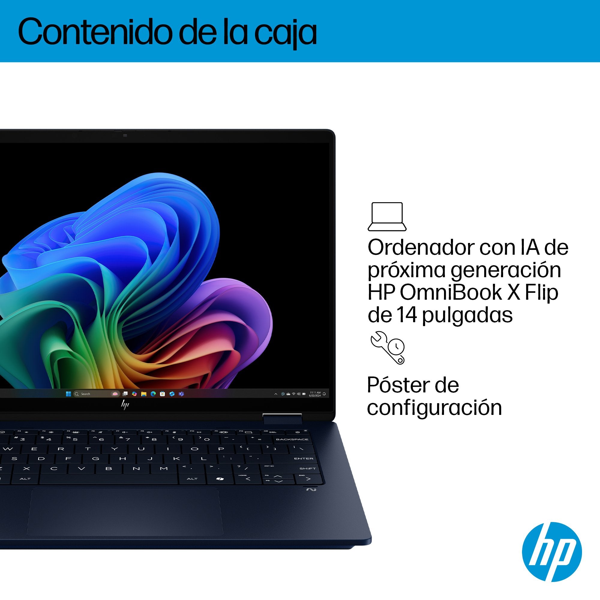 Portátil Hp Omnibook X 14-Fm0009ns U7-258v-Evo 32gb 1tb 16" W11h Blue
