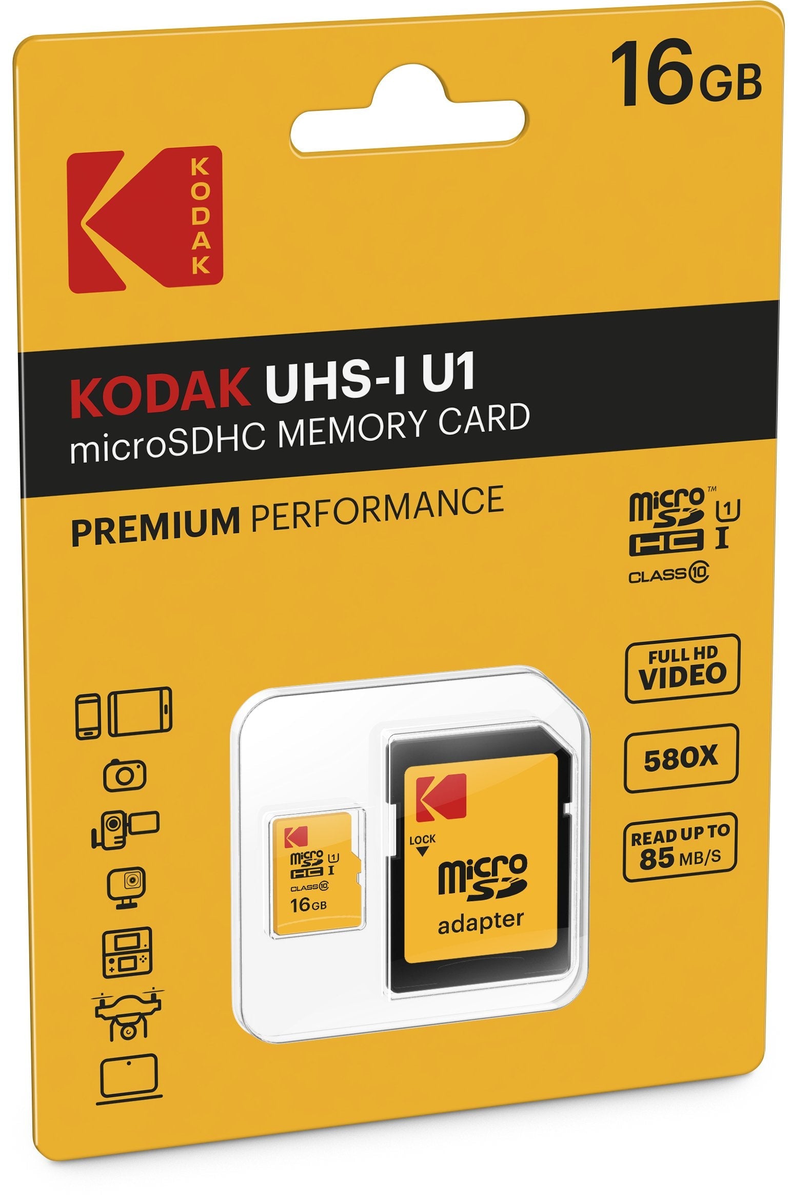 Memoria Sd Micro 16gb Kodak Uhs-I U1 V10 A1 K143549