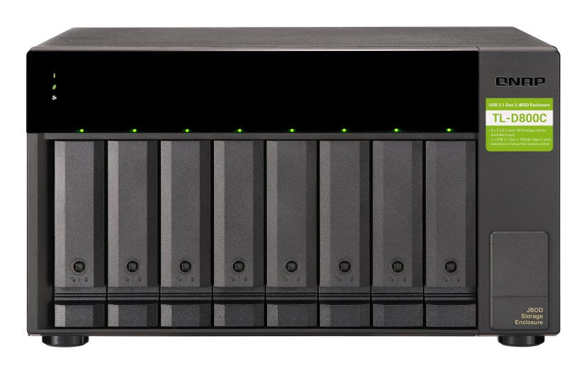 EAN 4713213516188 - QNAP TL-D800C caja para disco duro externo Carcasa de disco duro/SSD Negro, Gris 2.5/3.5" imagen 1