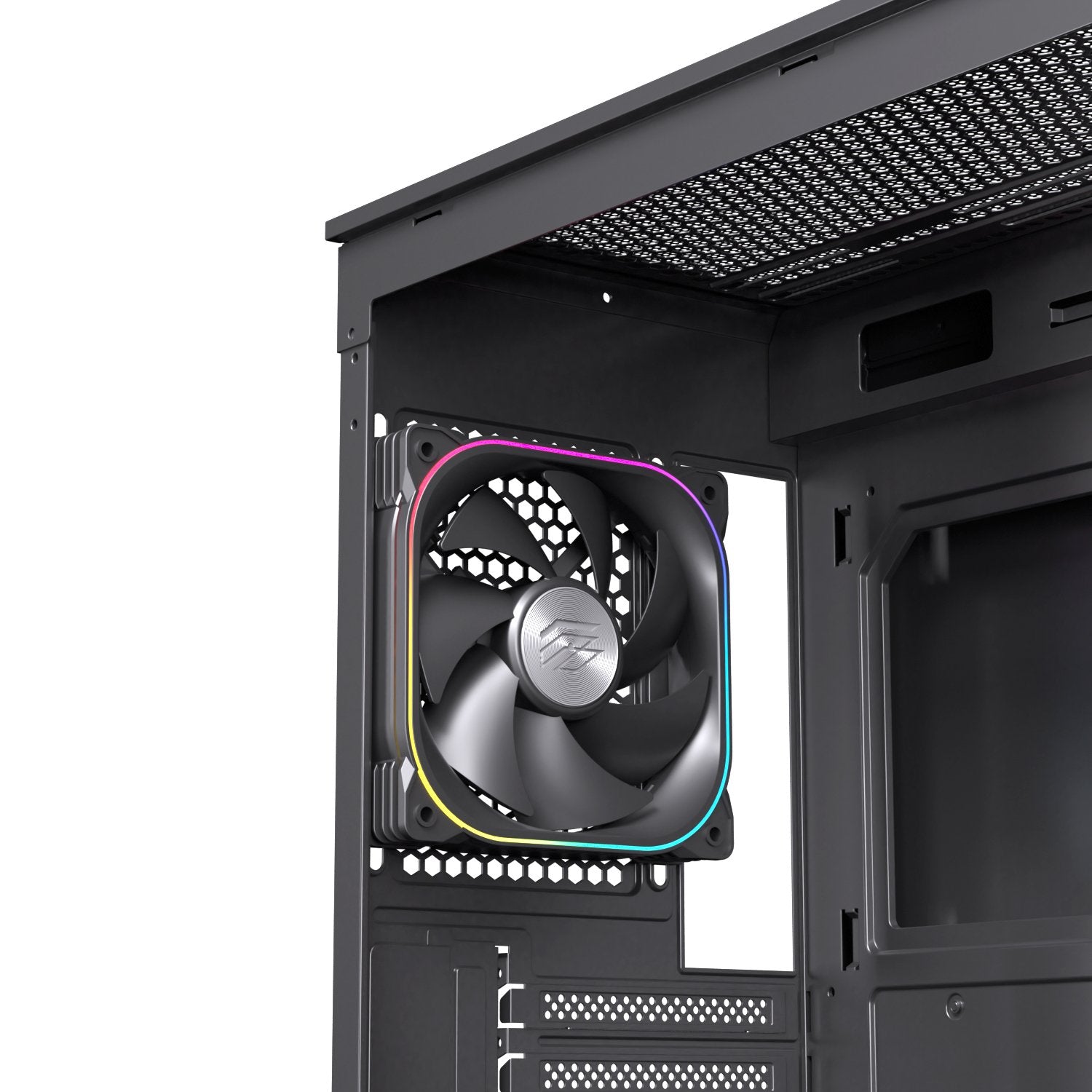 Caja Atx Semitorre Einarex S700 Rgb 4 Fans Negra Excs-Pr-700r-B