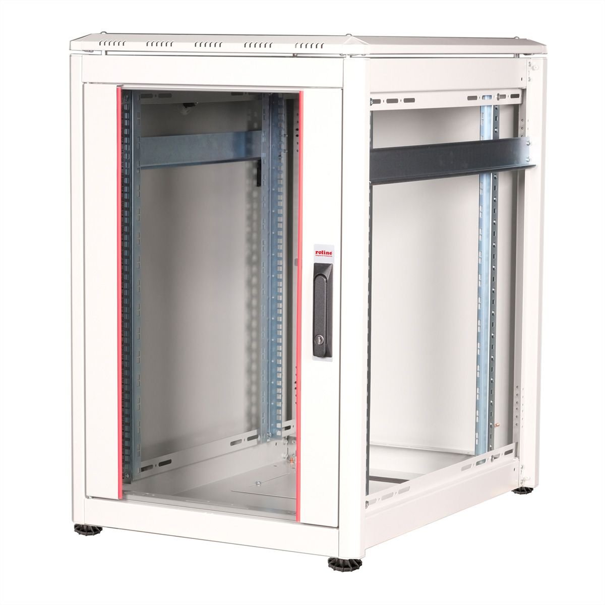 Roline 19-Zoll Netzwerkschrank Pro 16 He, 600x800 Bxt Glastr Grau