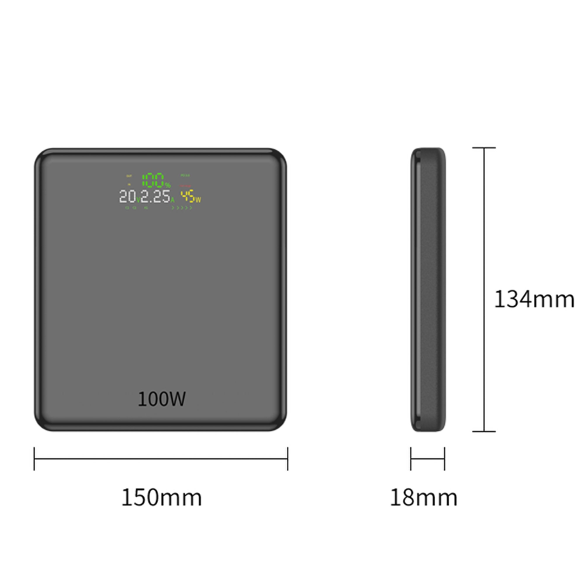 Powerbank 20000mah Leotec Lepow100w20g 100w Gris Incluye Cable Usb Tipo-C