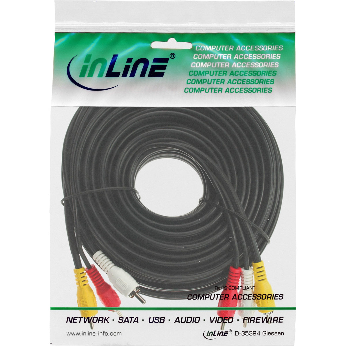 Cable Audio/Video Inline 3x Rca Macho A Macho 2m