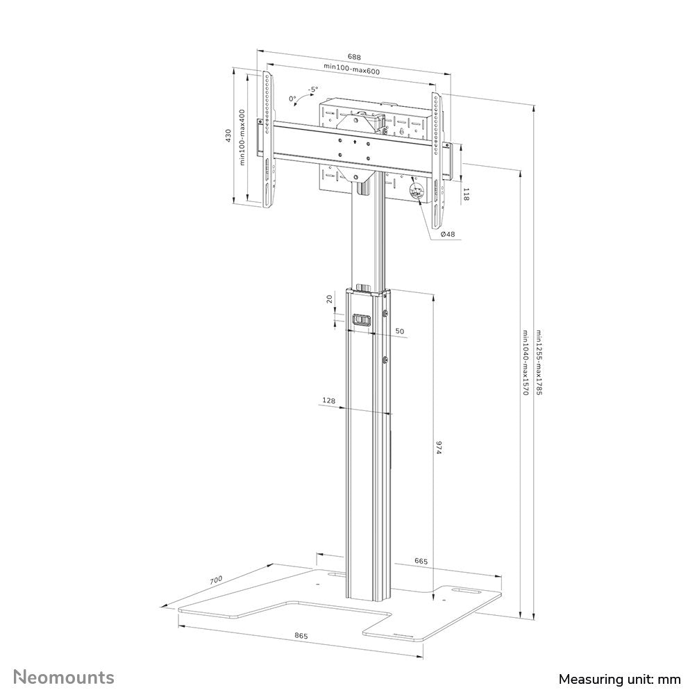 Soporte De Suelo Mandsymem 600x400 -70kg 37''-75'' Höv Negro Karton #1