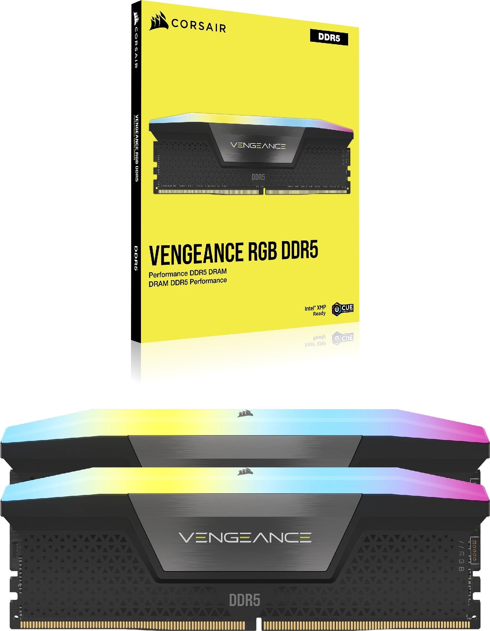 Memoria Kit Ddr5 16gb(2x8gb) Pc5-41600 5200mhz Corsair Vengeance Rgb Black Cl40