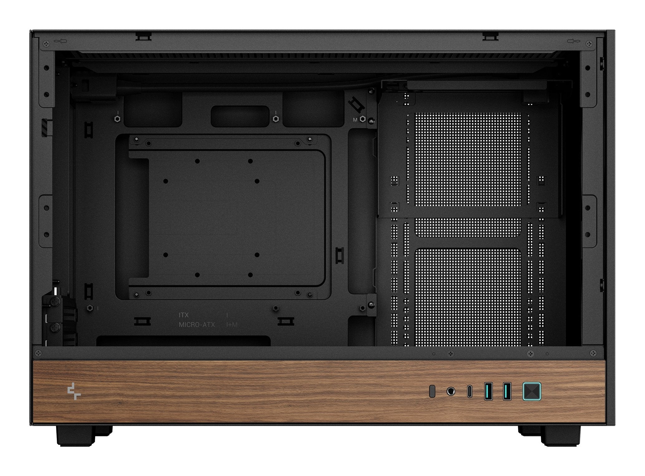 Caja Pc Deepcool Ch260 Wood (Negro/Holz, Tempered Glass) R-Ch260-Bknwm0-G-1