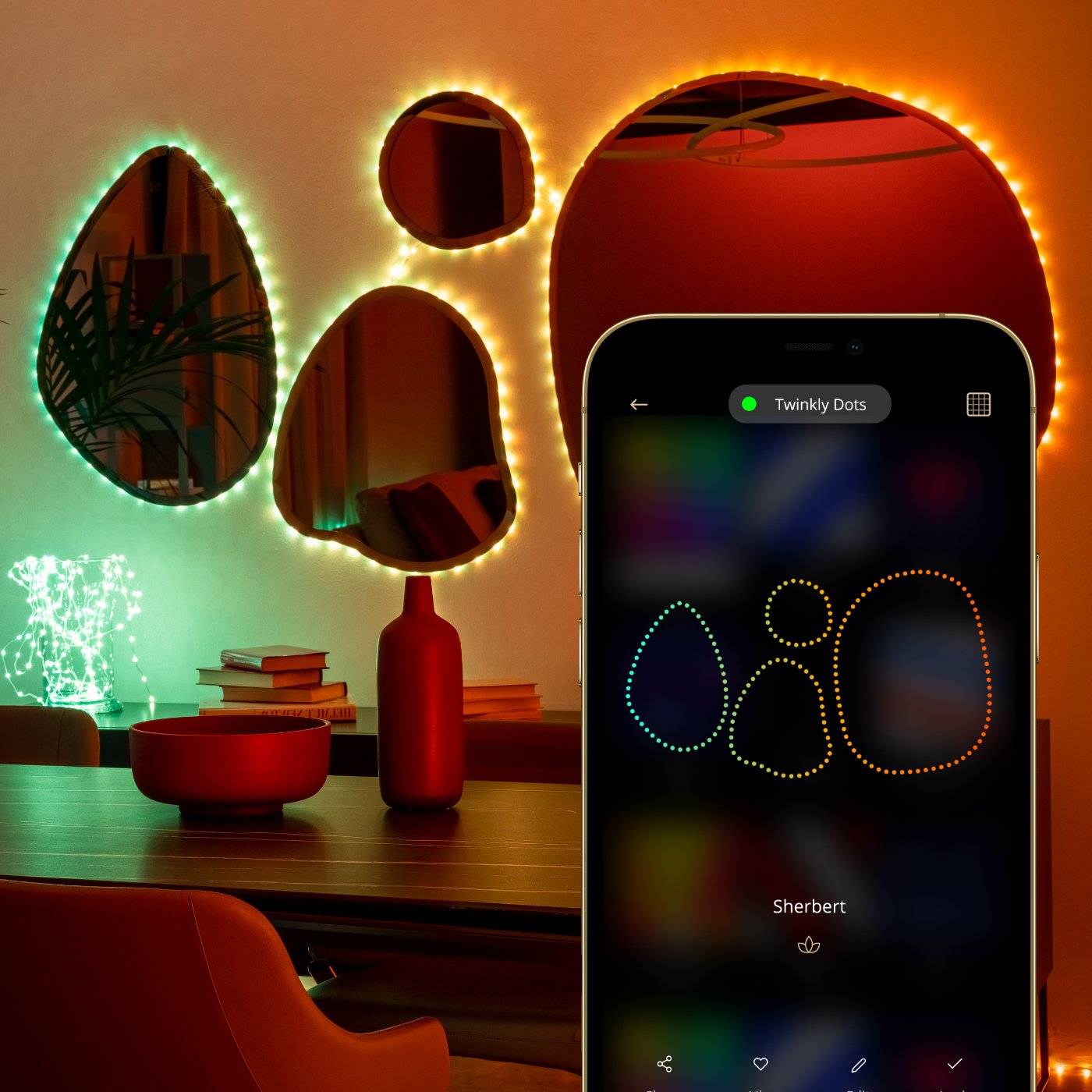 Twinkly Dots 60l Rgb 3m Schwarz Usb Anschluss Für Innen Ip20
