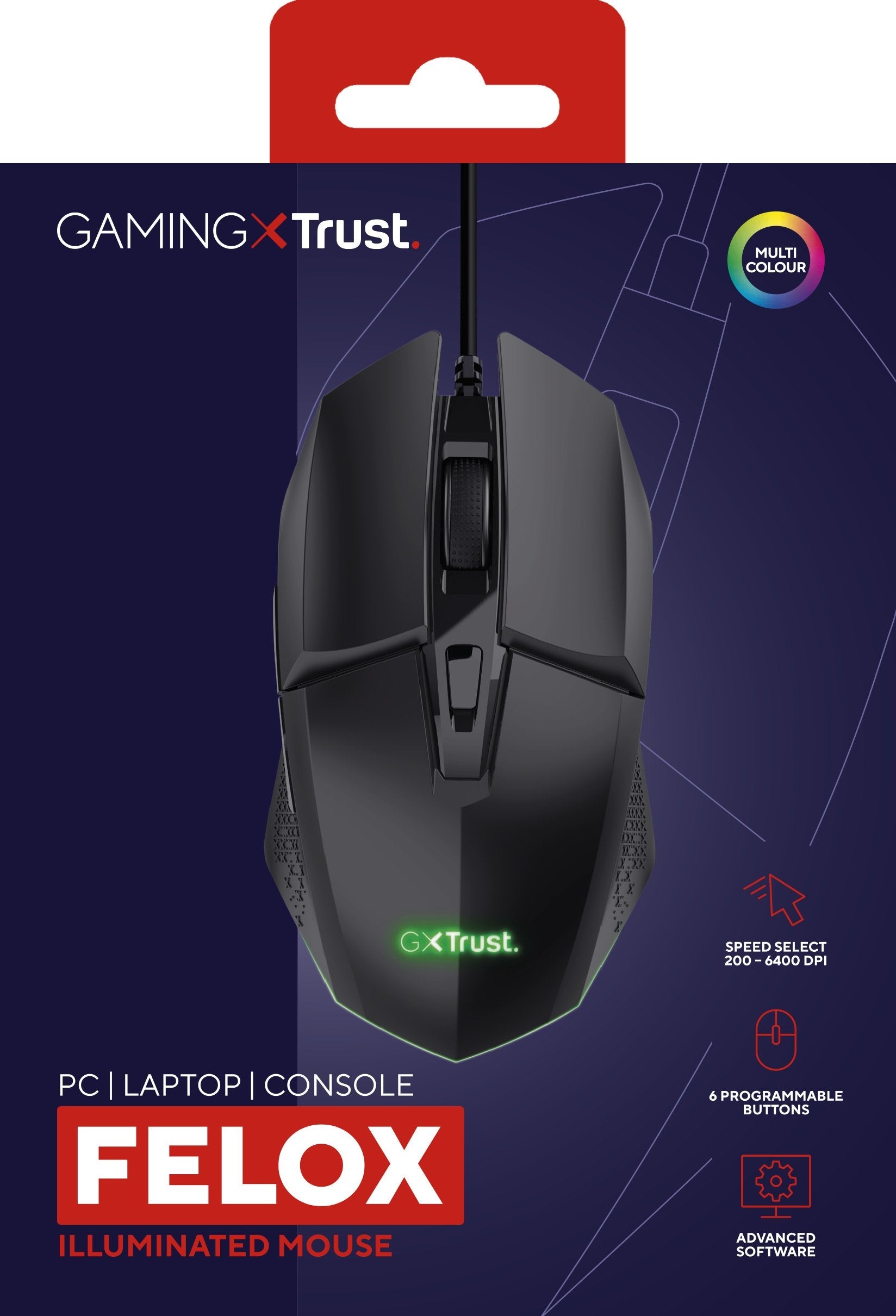 EAN 8713439250367 - Trust GXT 109 Felox ratón Juego mano derecha USB tipo A Óptico 6400 DPI imagen 7