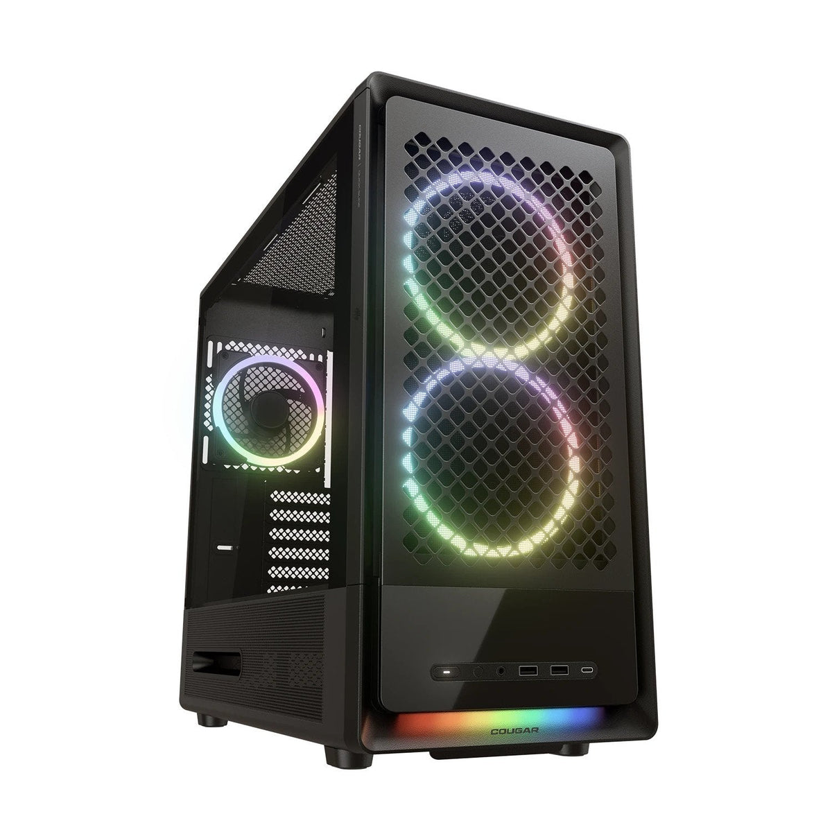 Caja Pc Cougar  Midi-Tower Duoface Pro Argb, Negro