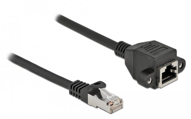 Delock Netzwerk Verlängerungscable S Ftp Rj45 Stecker Zu Rj45 Buchse Cat.6a 5 M Schwarz