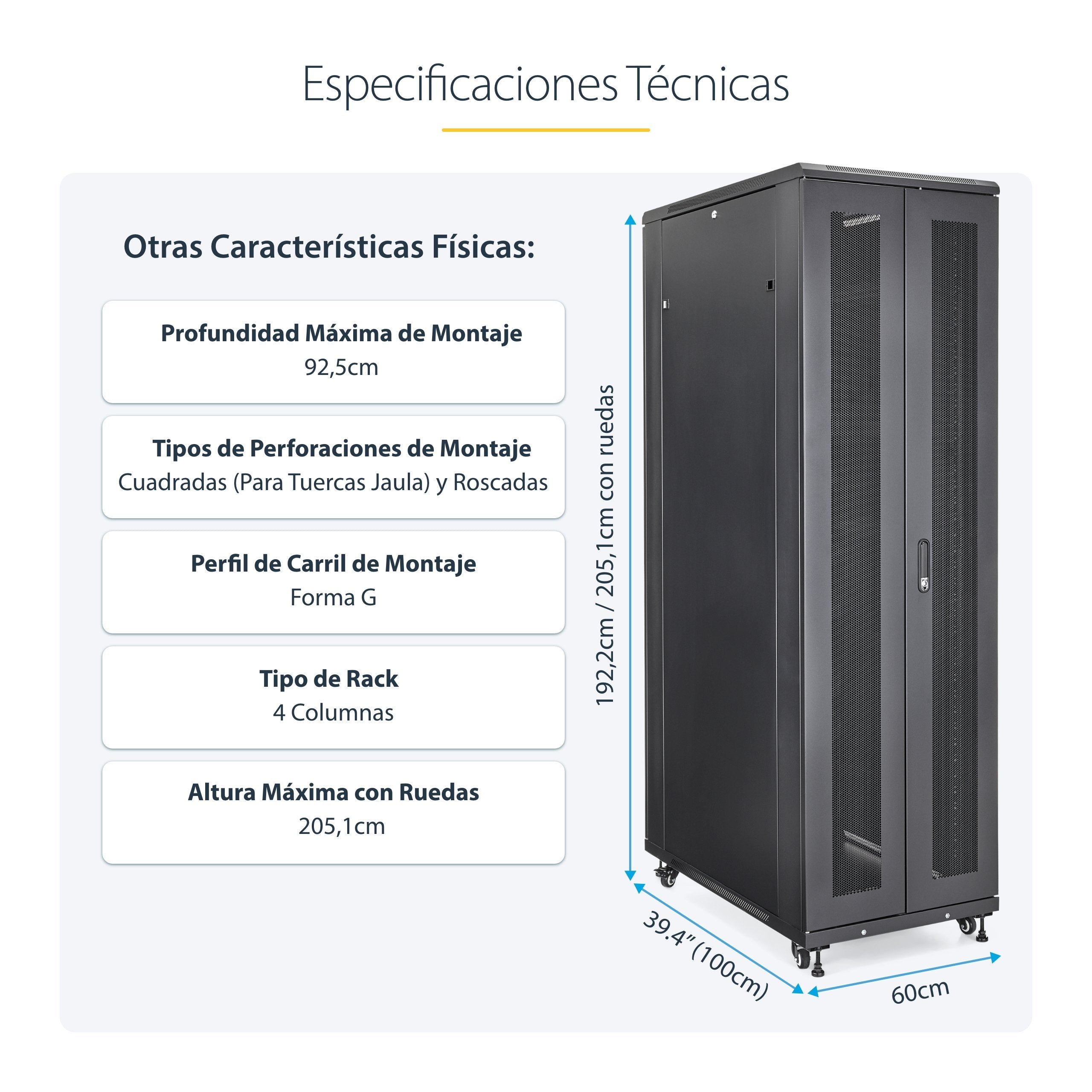 Rack Armario De Equipos 42u - Profundidad De 36in