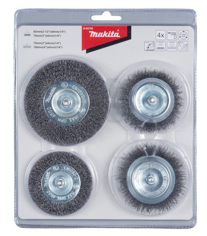 Makita Rundbuersten-Set 4tlg. Stahl