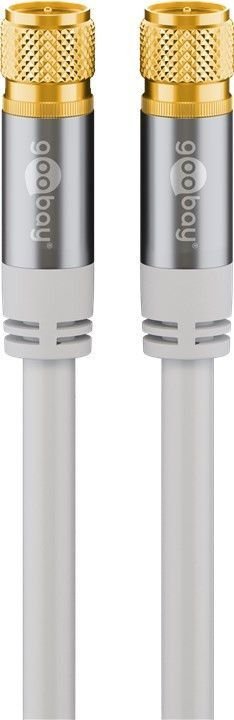 Cable De Antena Sat Goobay Tipo 135db , Conector F > Conector F Blanco, 2 Metros 70600