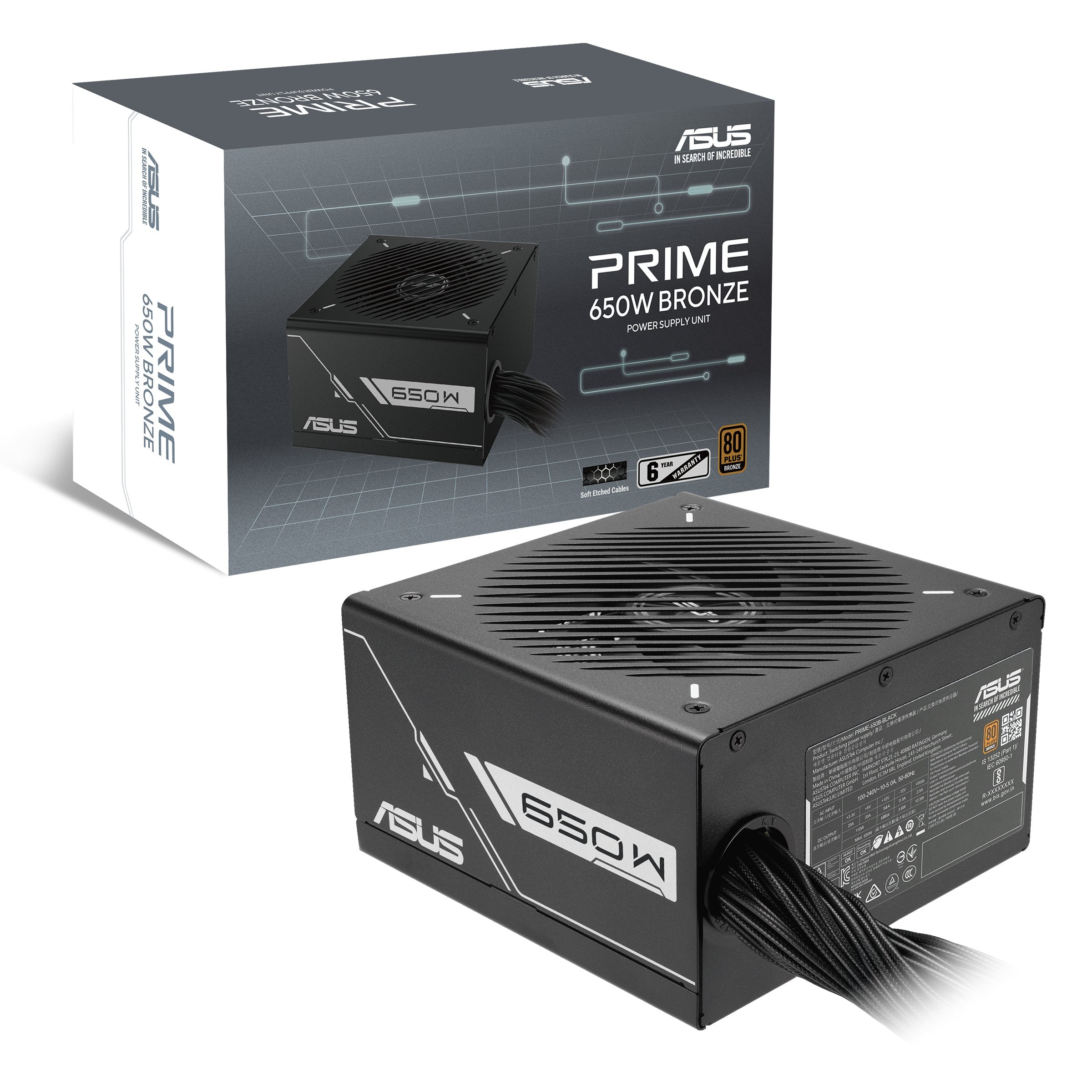 EAN 4711387635285 - ASUS Prime -650B-BLACK unidad de fuente de alimentación 650 W 20+4 pin ATX ATX Negro imagen 12