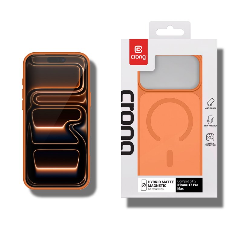 Etui Hybrid Matte Magnetic Etui Magsafe Iphone 17 Pro Max Pomaranczowe