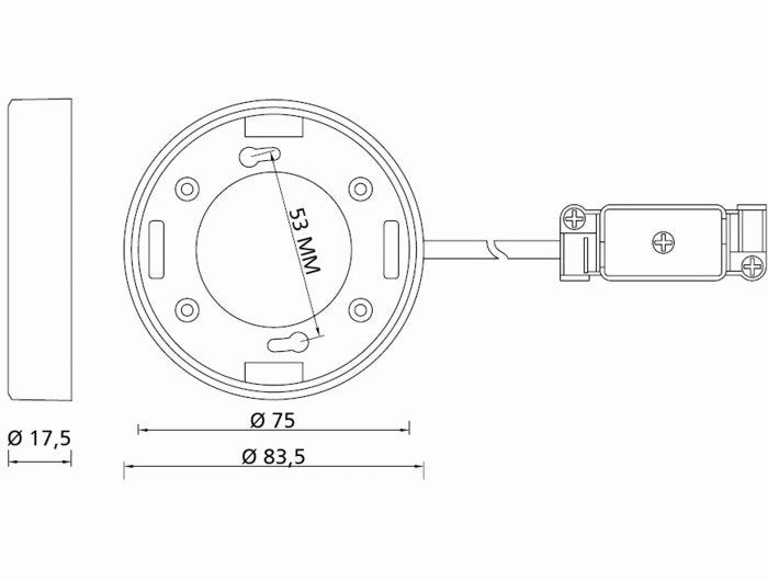 Gx53 Aufbaufassung Rund Typ F Weiss