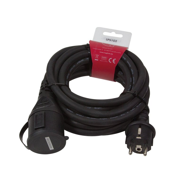 Logilink 5m Cable De Extensión De Alimentación  2xschuko 5m Negro