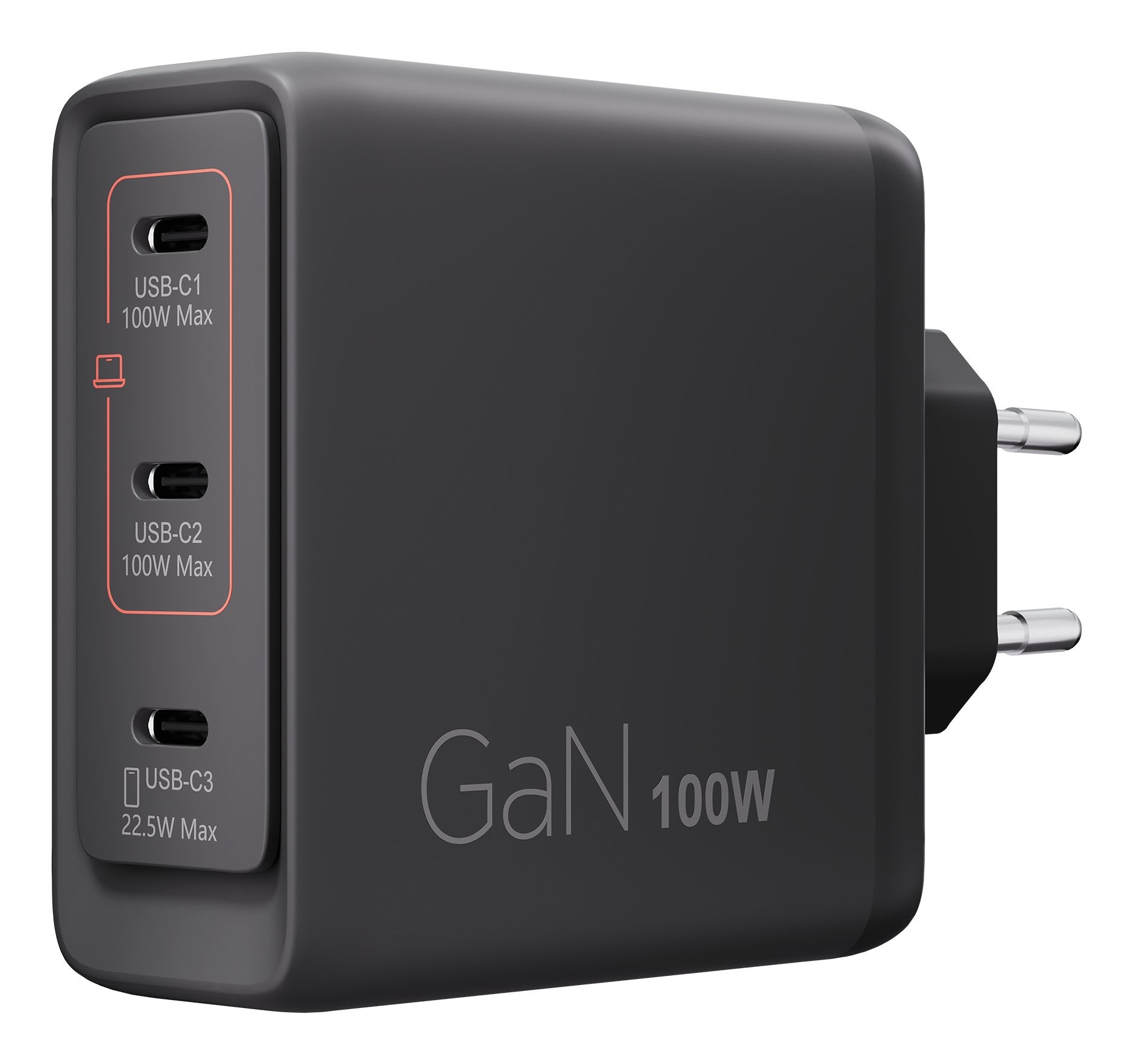 N Lenovo Multi-Port Usb-C 100w Gan-Cargador  Netzteil Schwarz Inkl. Usb-C Cable (1,8m)
