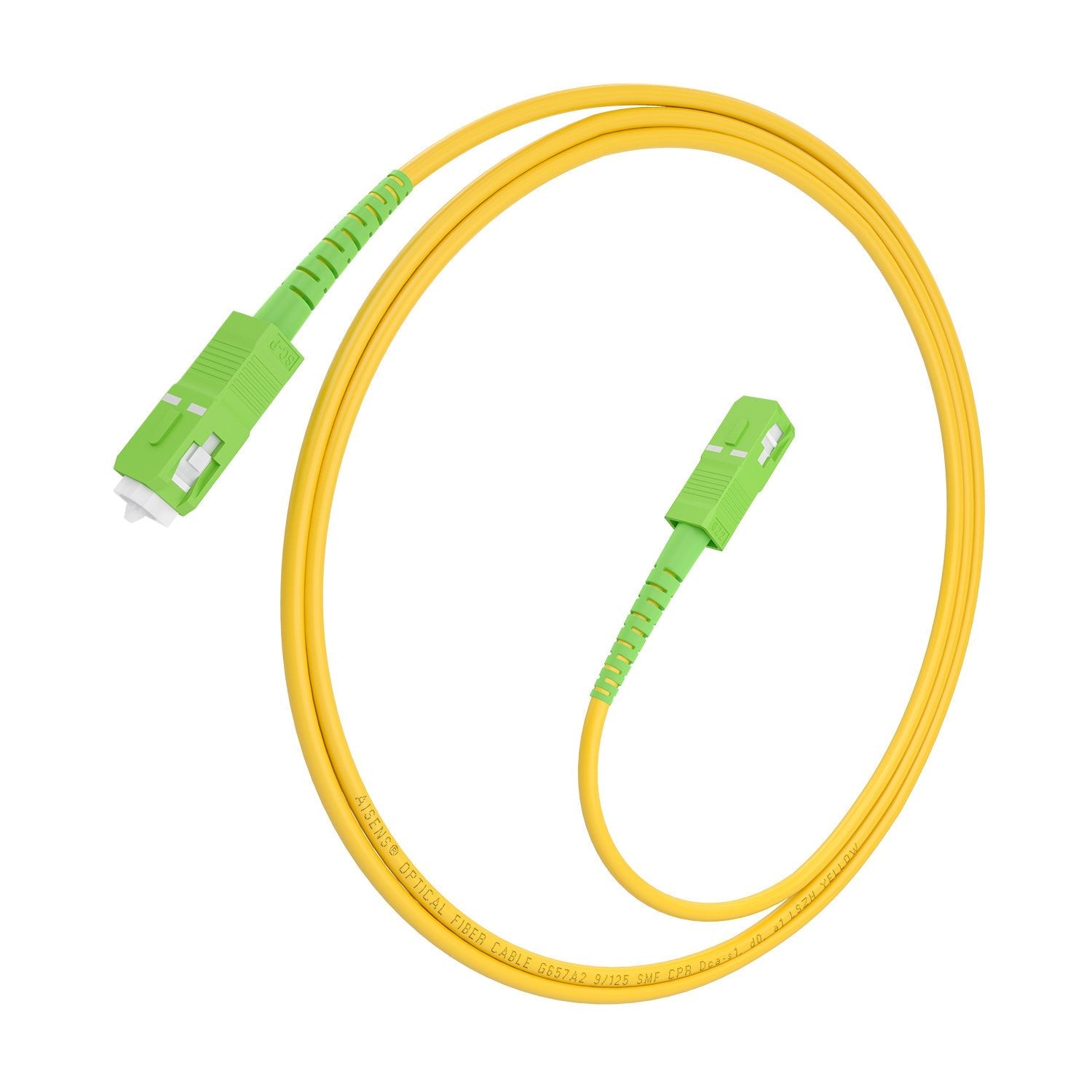 Aisens Cable Fibra Óptica Latiguillo G657a2 3.0 9/125 Smf Simplex Cpr Dca Lszh, Sc/Apc-Sc/Apc, Amarillo, 2.0m