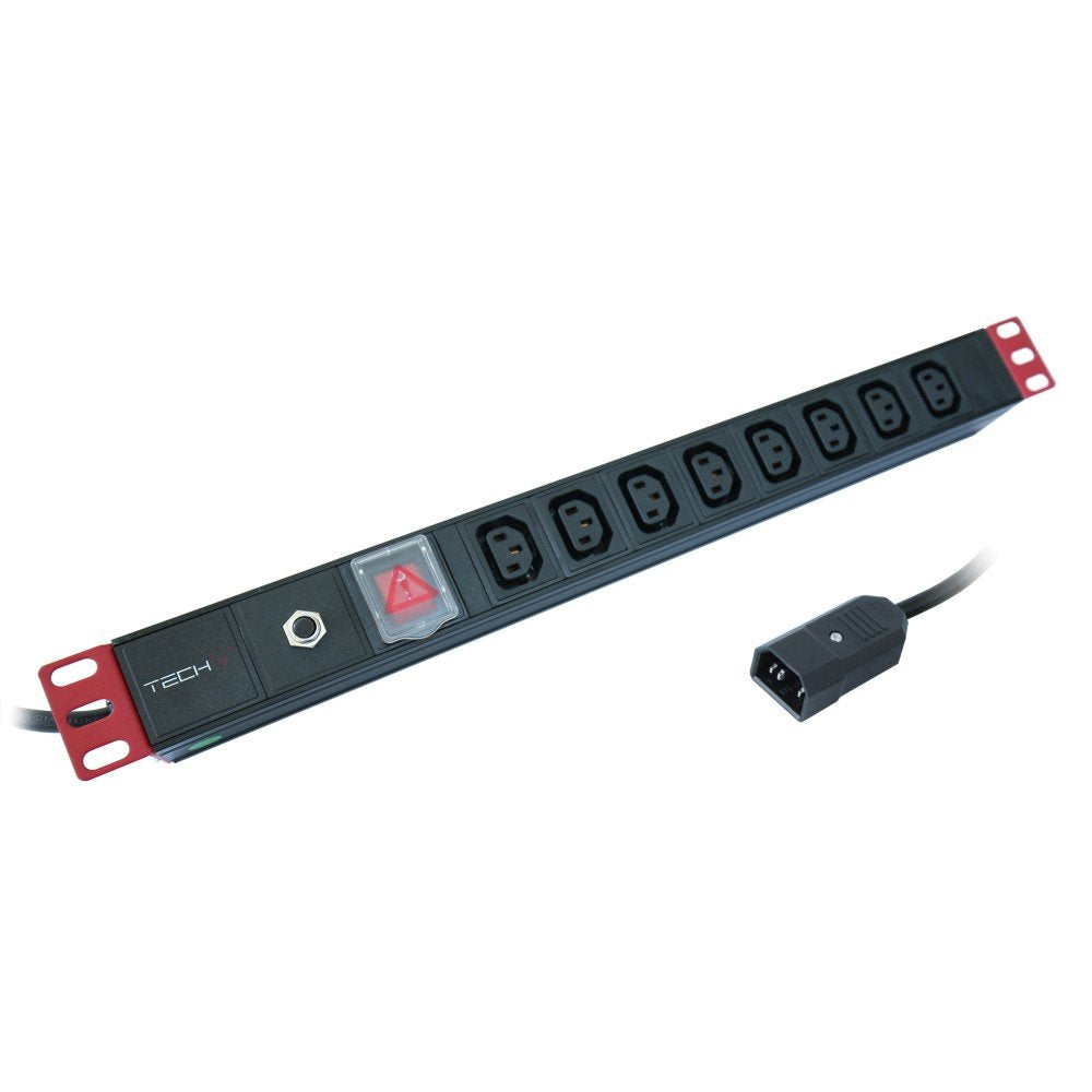 Regleta Rack 19" 8 Plazas C13 Con Switch Y Protector De Sobrecarga