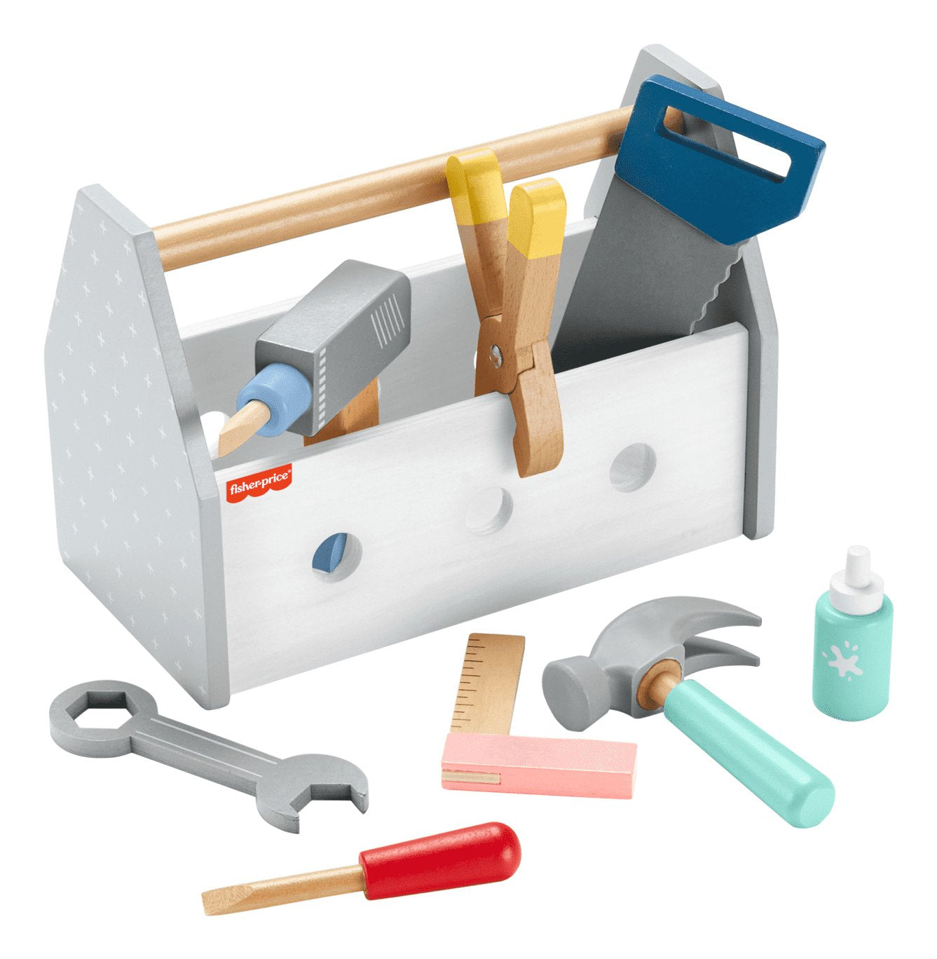 EAN 0194735246076 - Fisher-Price Wooden Tool Box Set imagen 1