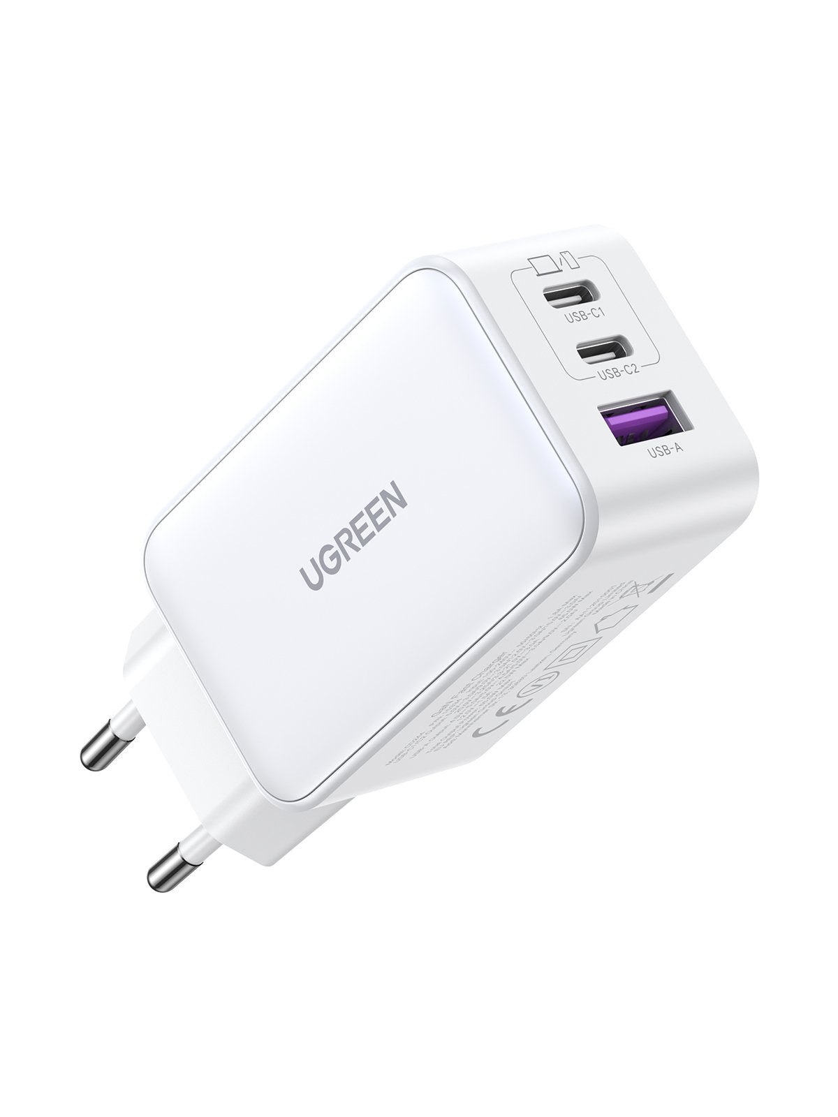 EAN 6941876213344 - Ugreen Nexode USB-A+2*USB-C 65W GaN Tech Fast Charger White Lector de libros electrónicos, Auriculares, A imagen 3