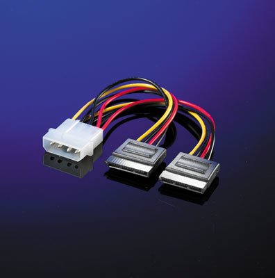 Roline Y-Adaptercable 4 Pol. Hdd   2x Sata 0,12m