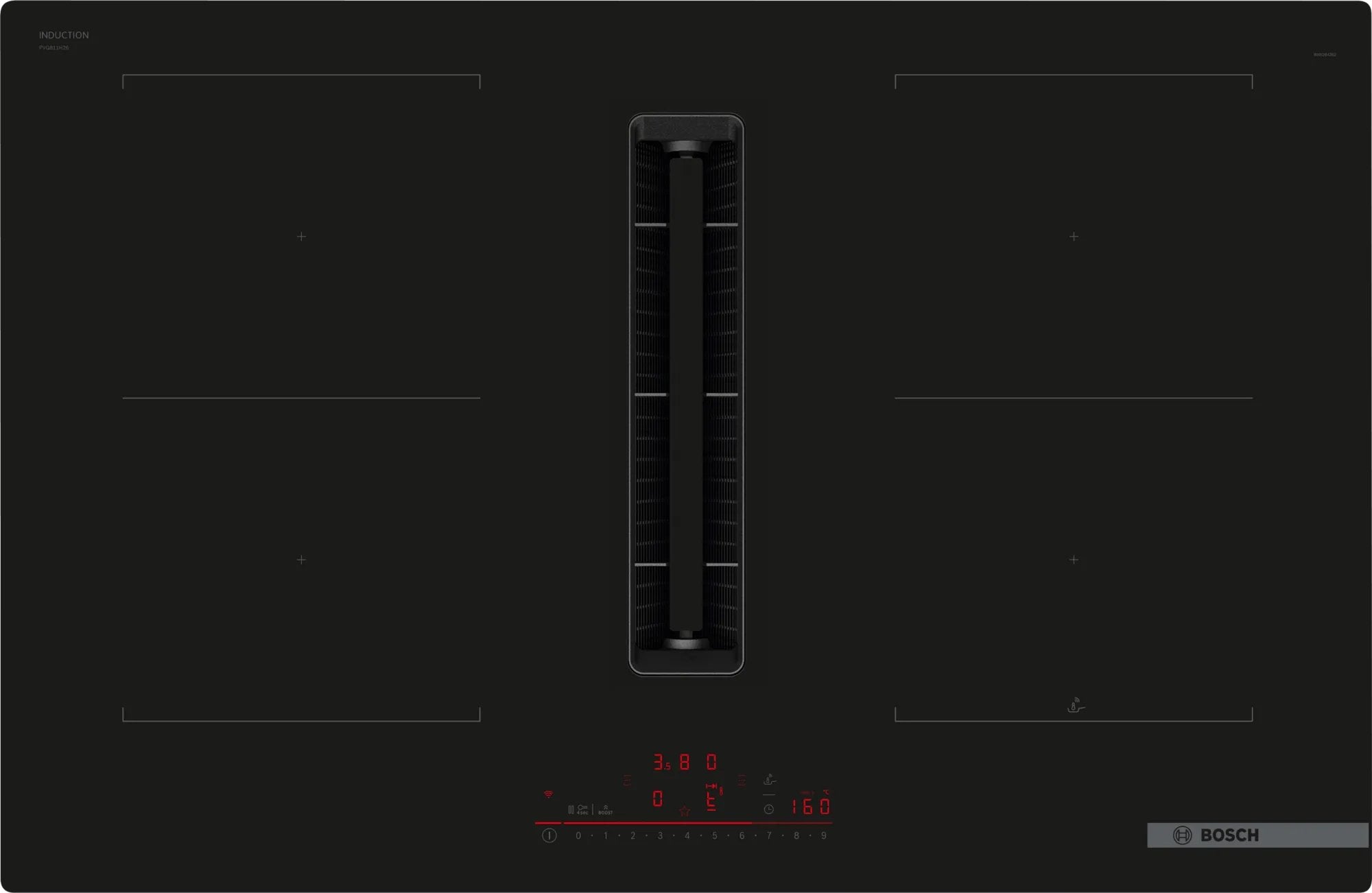 EAN 4242005433612 - Bosch Serie 6 PVQ811H26E hobs Negro Integrado 80 cm Con placa de inducción 4 zona(s) Campana integrada imagen 1