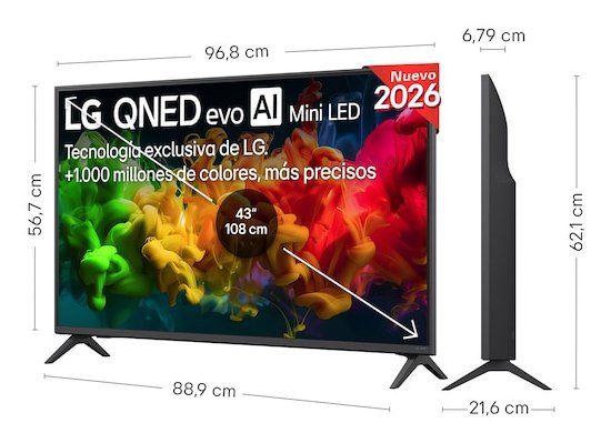 Tv Lg 43qned81b6c.Aeu 43" Qned Evo Miniled Patas Laterales Wifi Hdmi X3
