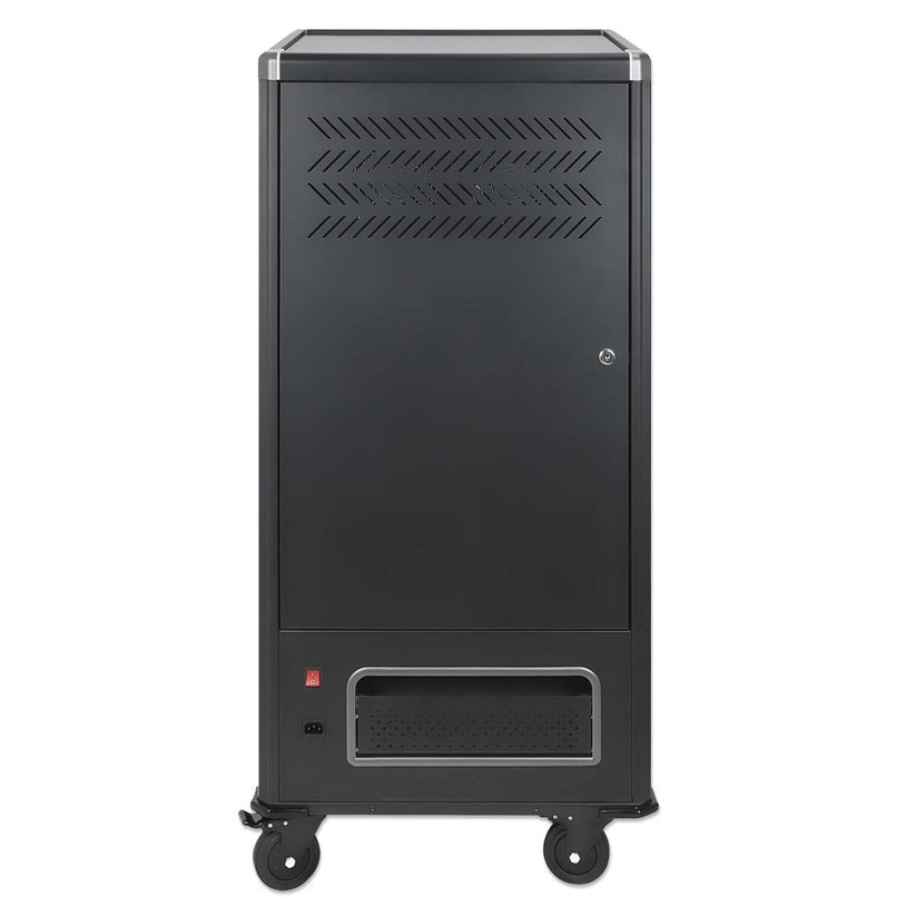 Manhattan Carro De Carga Usb-C 65w Para 30 Portátiles (Hasta 16"), Compatible Con Ipads, Macbooks Y Otros Dispositivos Usb-C, Compartimentos 395×290×32,5 Mm, Cables Usb-C Incluidos, Armario, Cables De Alimentación Eu/Uk Incluidos