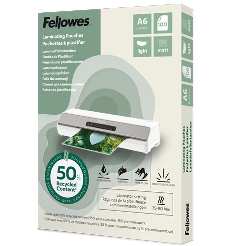 Fellowes Pack De 100 - Mate - Taschen Para Laminierung