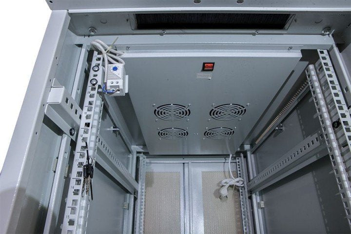 Allnet 19\"Schrank, 22he, B600/T1000mm, Perforierte Blechtüren, Lichtgris, Snb-Serie,
