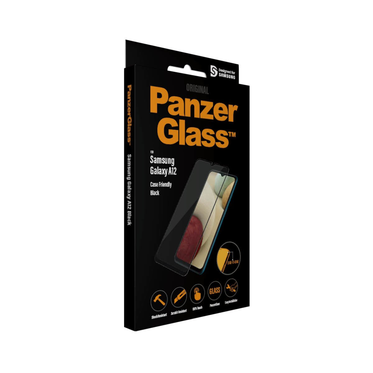 Protector De Pantalla Panzerglass 7251 Para Samsung Galaxy A12 Case Friendly Negro