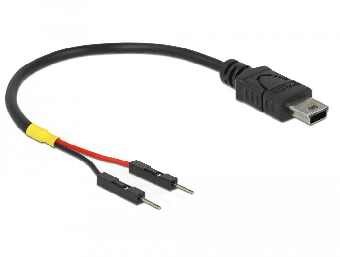 Delock 85412 Cable De Alimentación Usb Mini-B A 2 X Cabezal Con Pines Separado Macho De Energía De 10 Cm